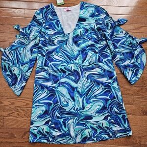 Lilly Pulitzer Ikat Blue Silk Dress